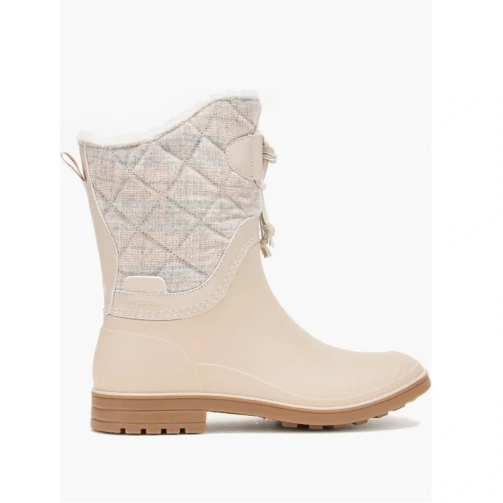 NEW Kamik Stella Waterproof Winter Snow Boot Oat Cream & Blue Women’s Size 6